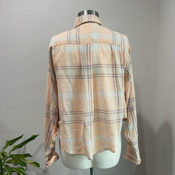 Free People Paradise Garden Cropped Button Up Top Batweing Sleeve - Picture 9 of 11